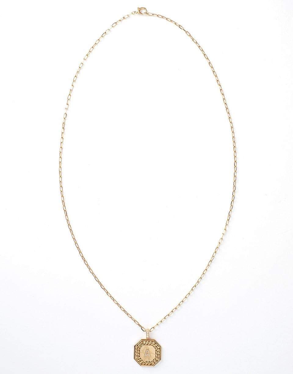 SHAY JEWELRY-Initial Disc Link Wrap Pendant Necklace-YELLOW GOLD
