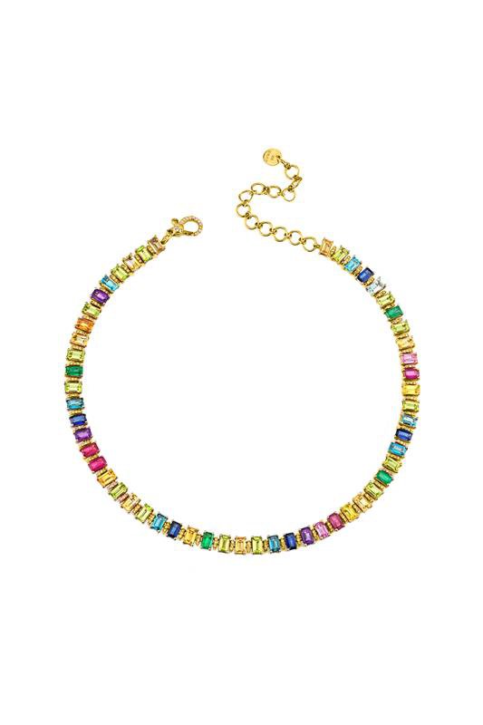 SHAY JEWELRY-Rainbow Eternity Necklace-YELLOW GOLD