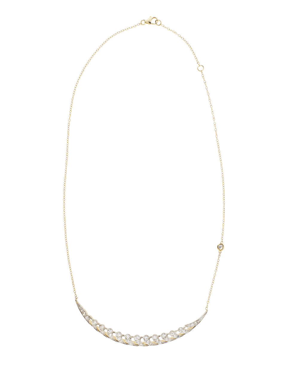 SHAY JEWELRY-Victorian Diamond Crescent Necklace-YELLOW GOLD