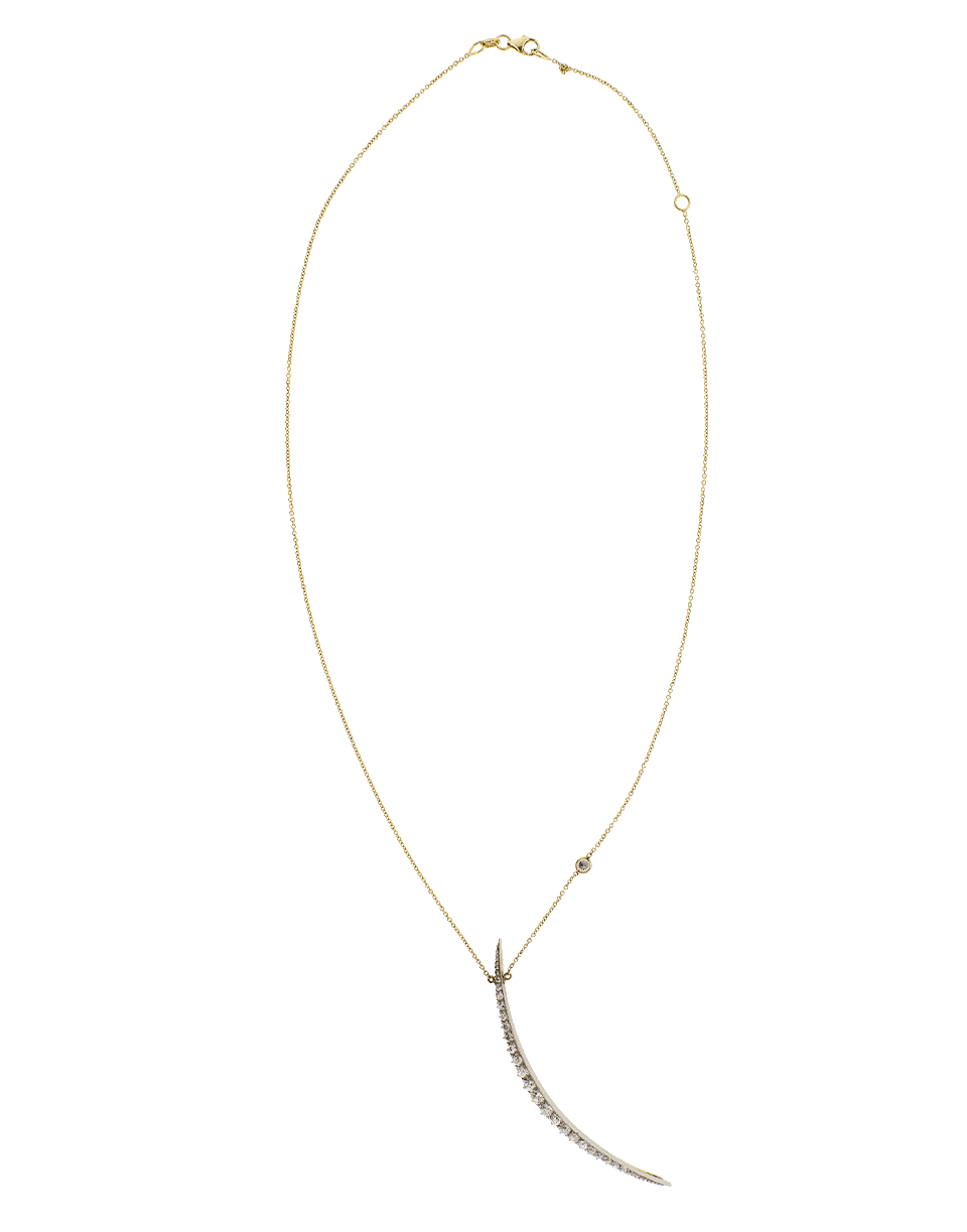 SHAY JEWELRY-Victorian Vertical Diamond Moon Necklace-YELLOW GOLD