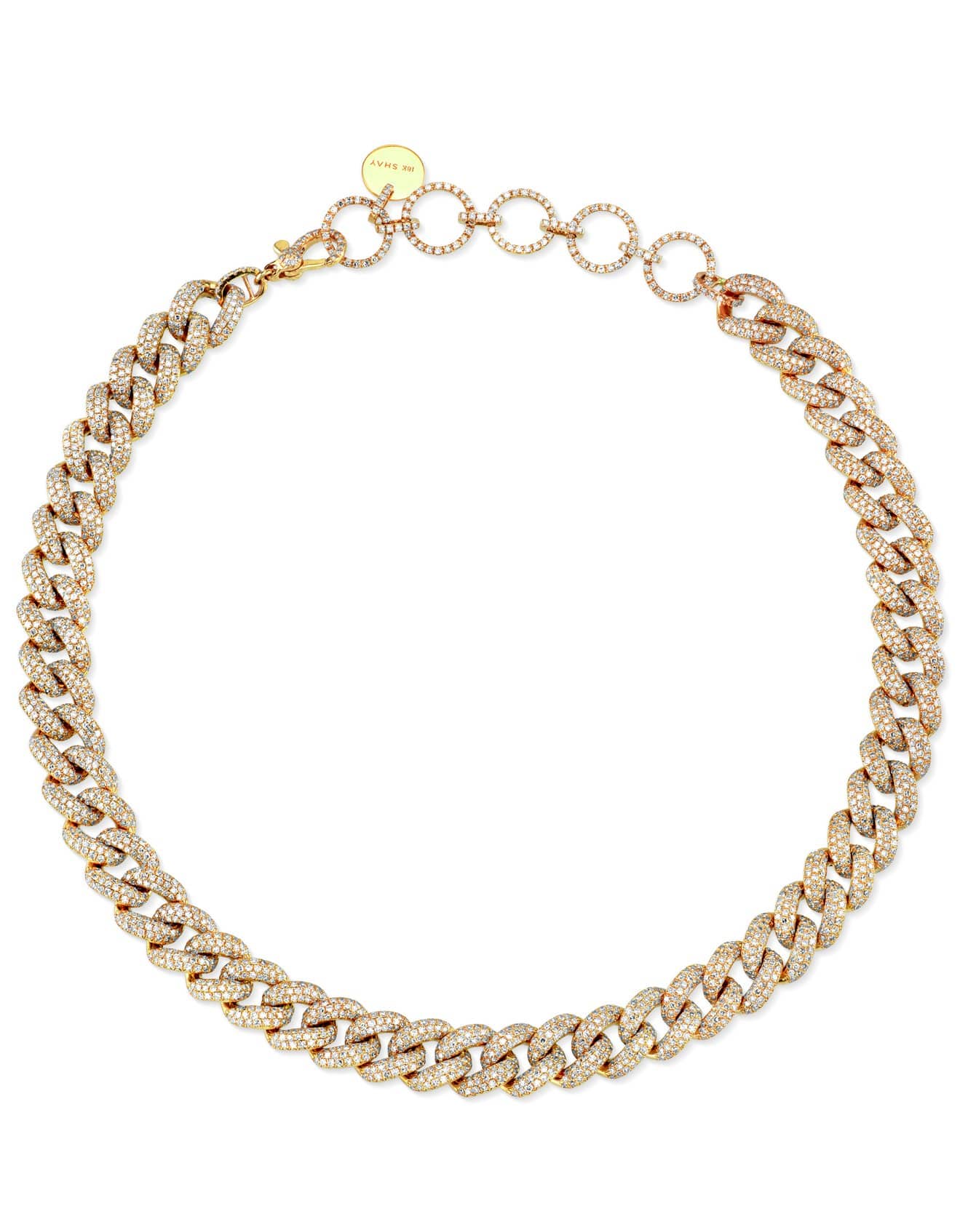 SHAY JEWELRY-Yellow Gold Essential Pave Link Choker-YELLOW GOLD