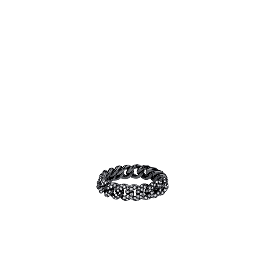 SHAY JEWELRY-Pave Diamond Link Ring-BLACK GOLD