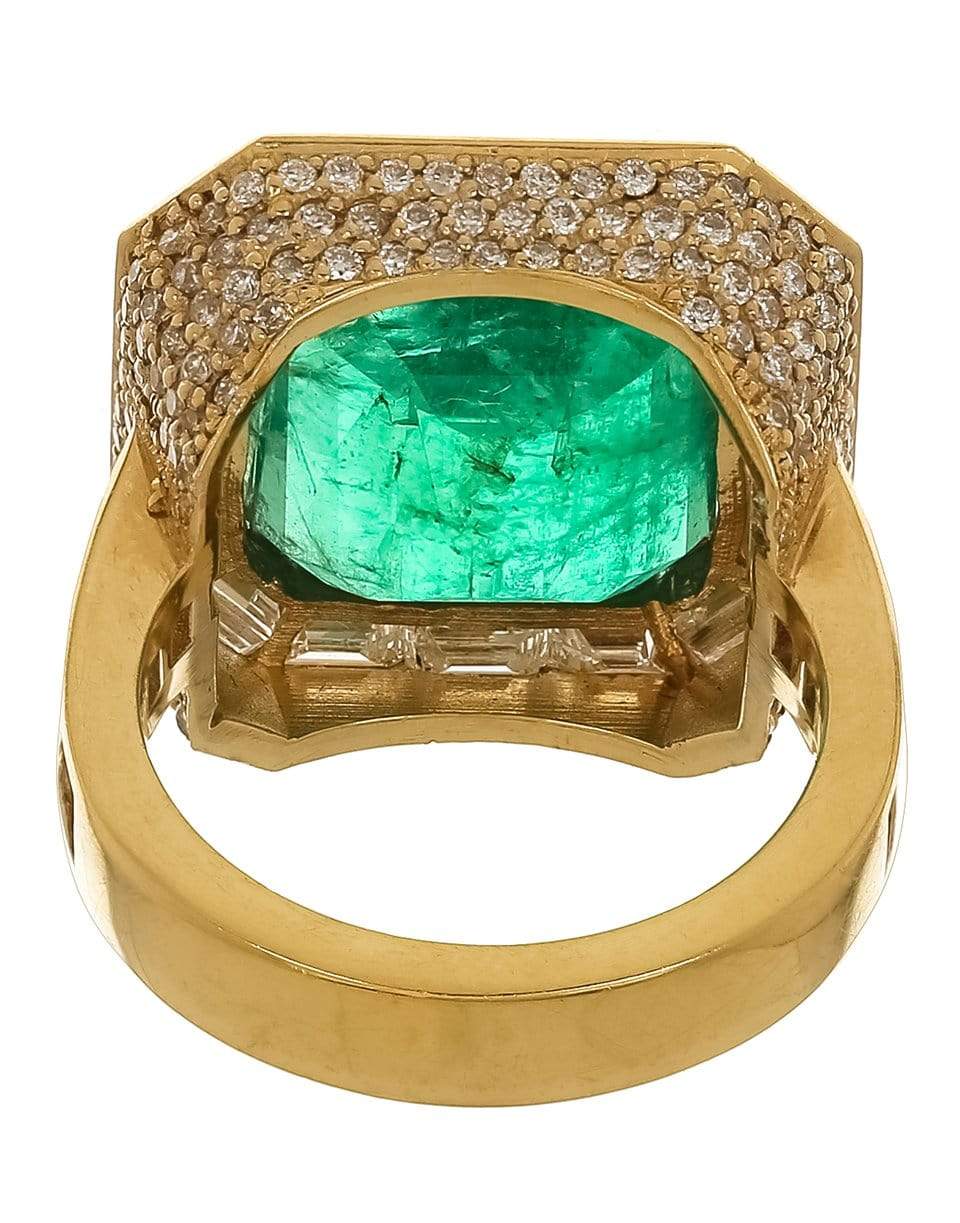 SHAY JEWELRY-Emerald and Baguette Border Ring-ROSE GOLD
