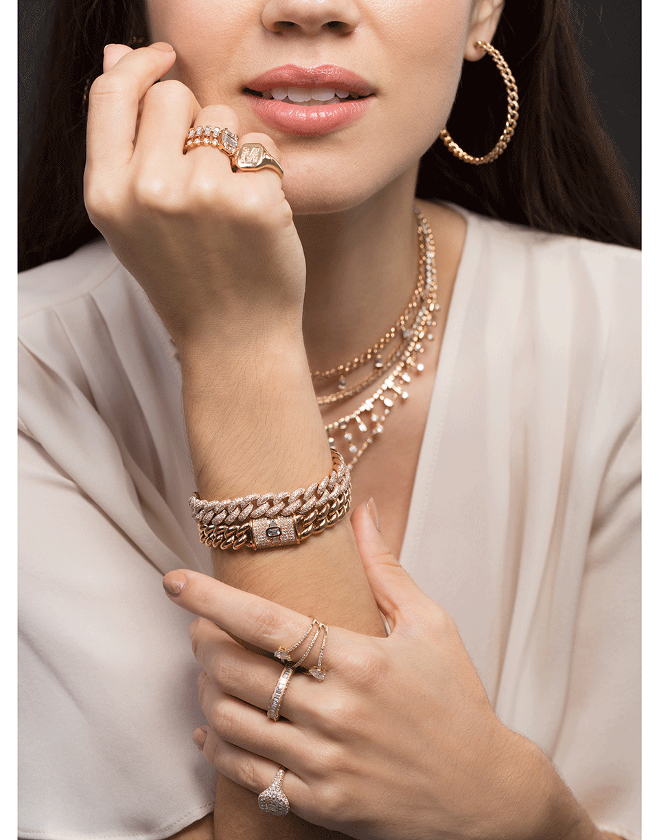 SHAY JEWELRY-Illusion Center Dot-Dash Ring-ROSE GOLD