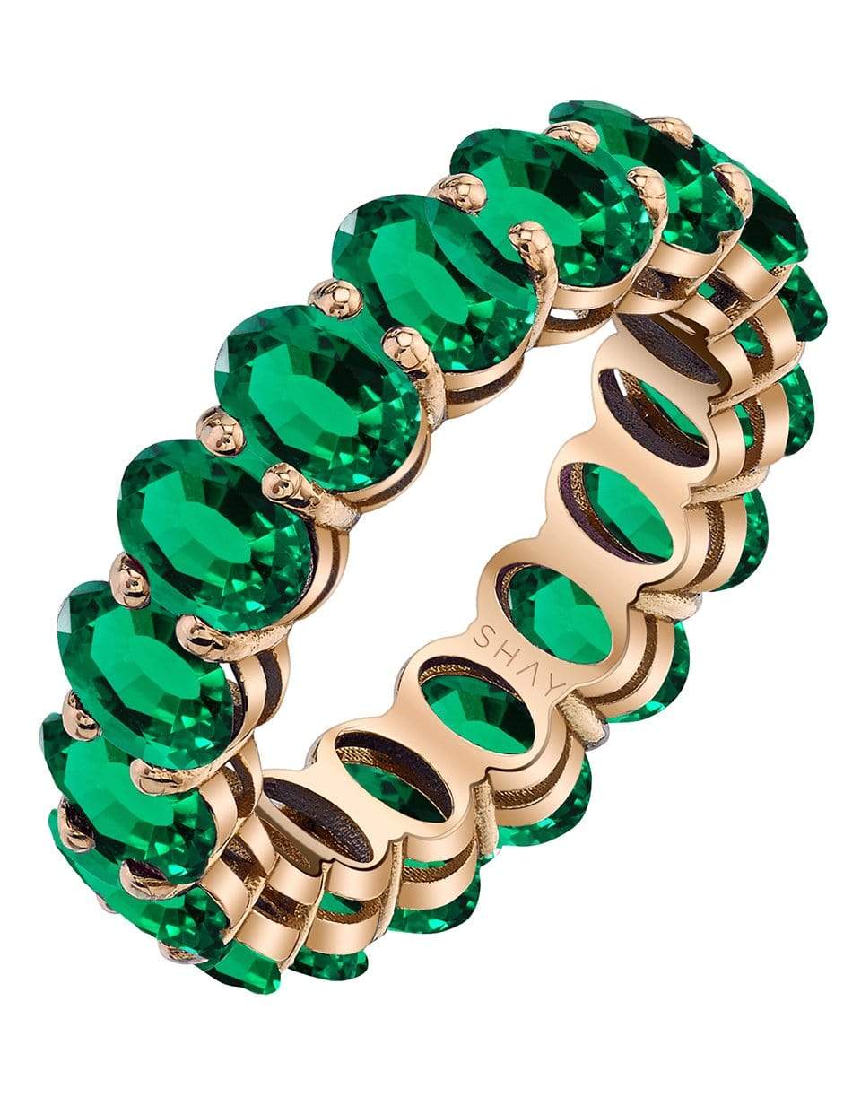 SHAY JEWELRY-Emerald Oval Eternity Band-ROSE GOLD
