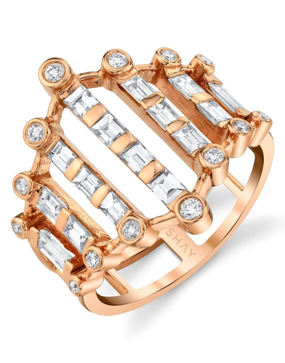 SHAY JEWELRY-Mixed Diamond Royal Ring-ROSE GOLD