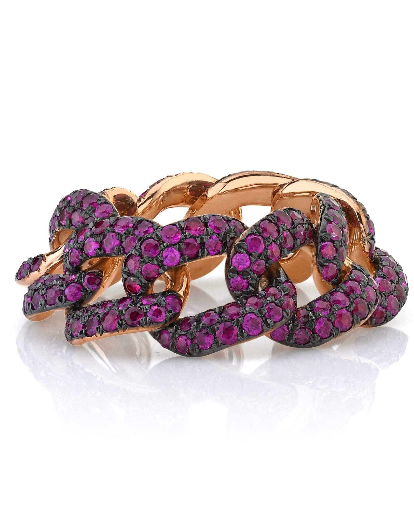 SHAY JEWELRY-Ruby Essential Link Ring-ROSE GOLD