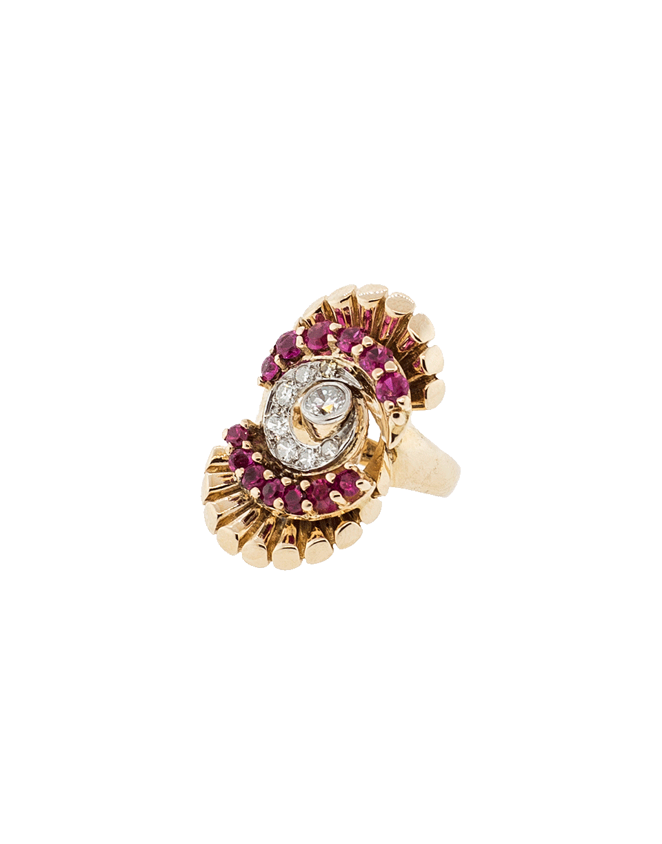 SHAY JEWELRY-Retro Ruby & Diamond Swirl Ring-ROSSEGOL