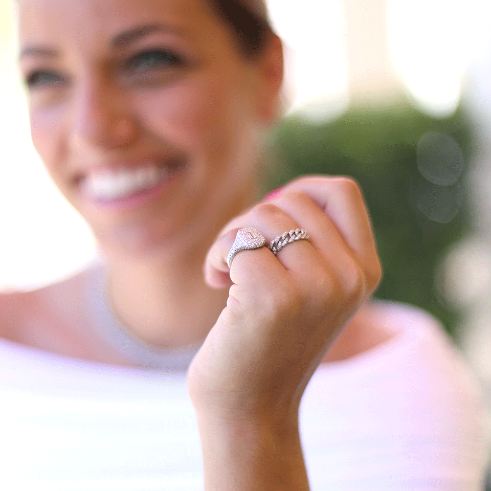 SHAY JEWELRY-Pave Diamond Pinky Ring-WHITE GOLD