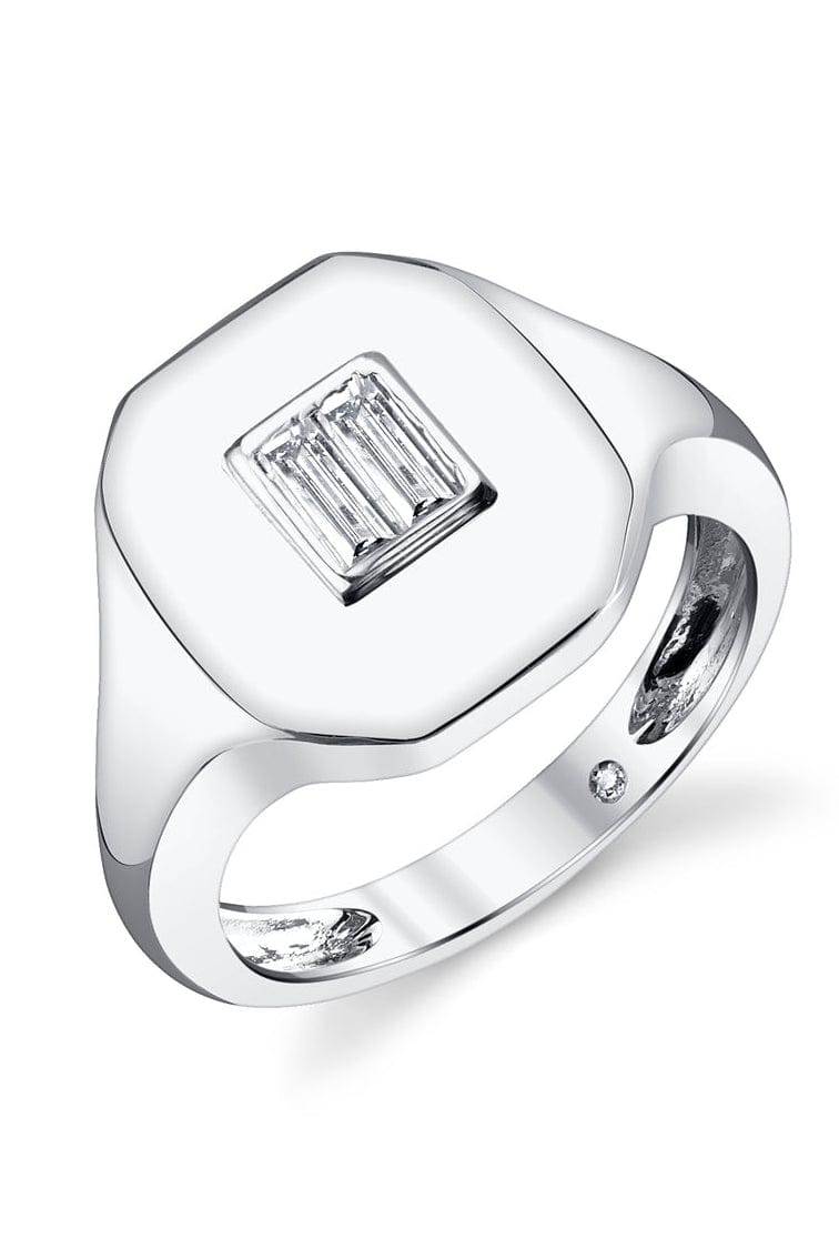 SHAY JEWELRY-Diamond Baguette Pinky Ring-WHITE GOLD