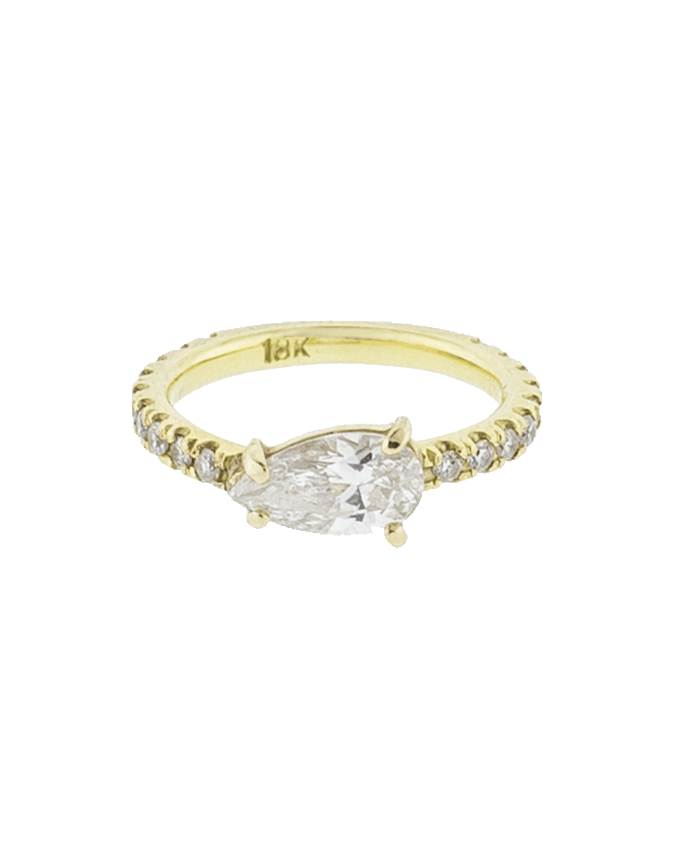 SHAY JEWELRY-Solitaire Pear Pinky Ring-YELLOW GOLD