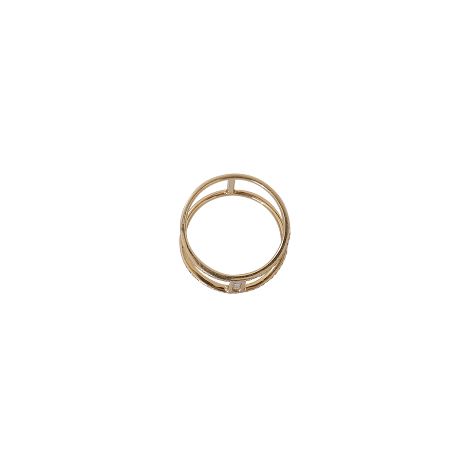 SHAY JEWELRY-Baguette Diamond H Ring-YELLOW GOLD