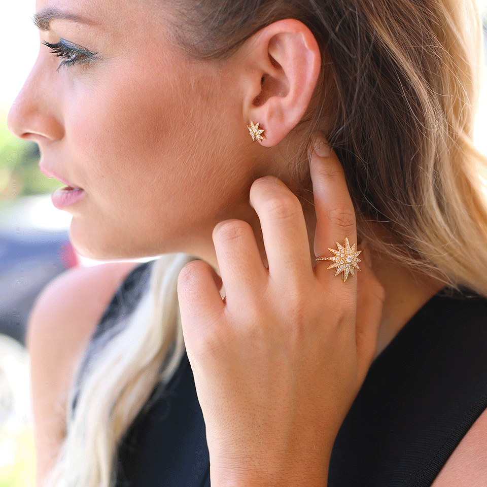 SHAY JEWELRY-Diamond Starburst Ring-YELLOW GOLD