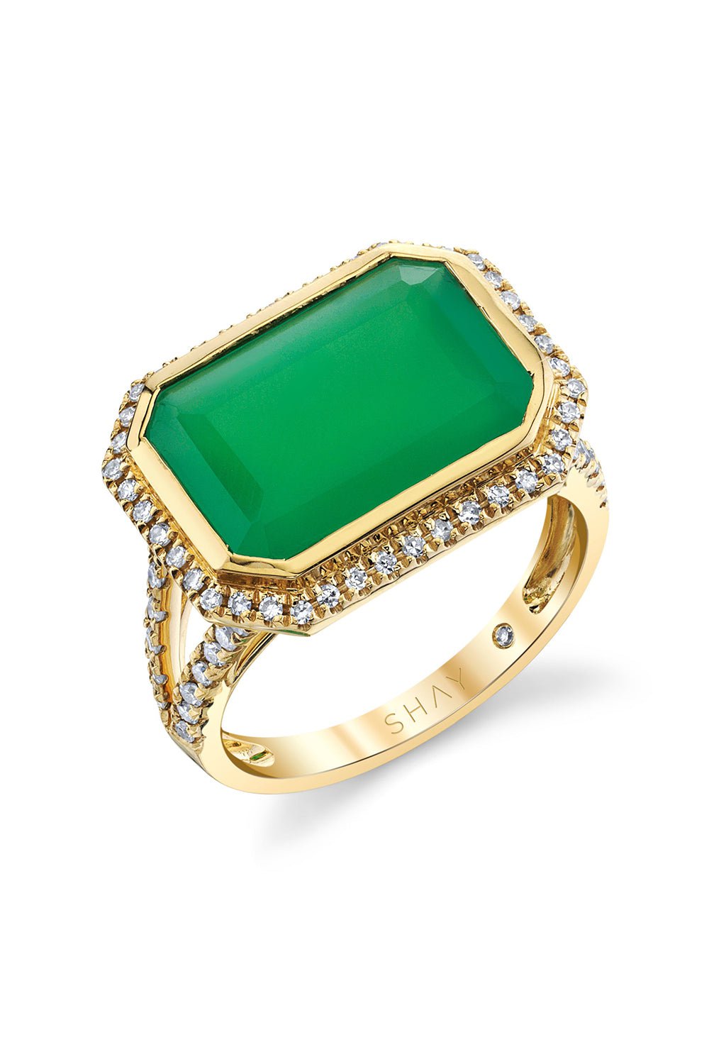 SHAY JEWELRY-GREEN ONYX VERT RING-YELLOW GOLD