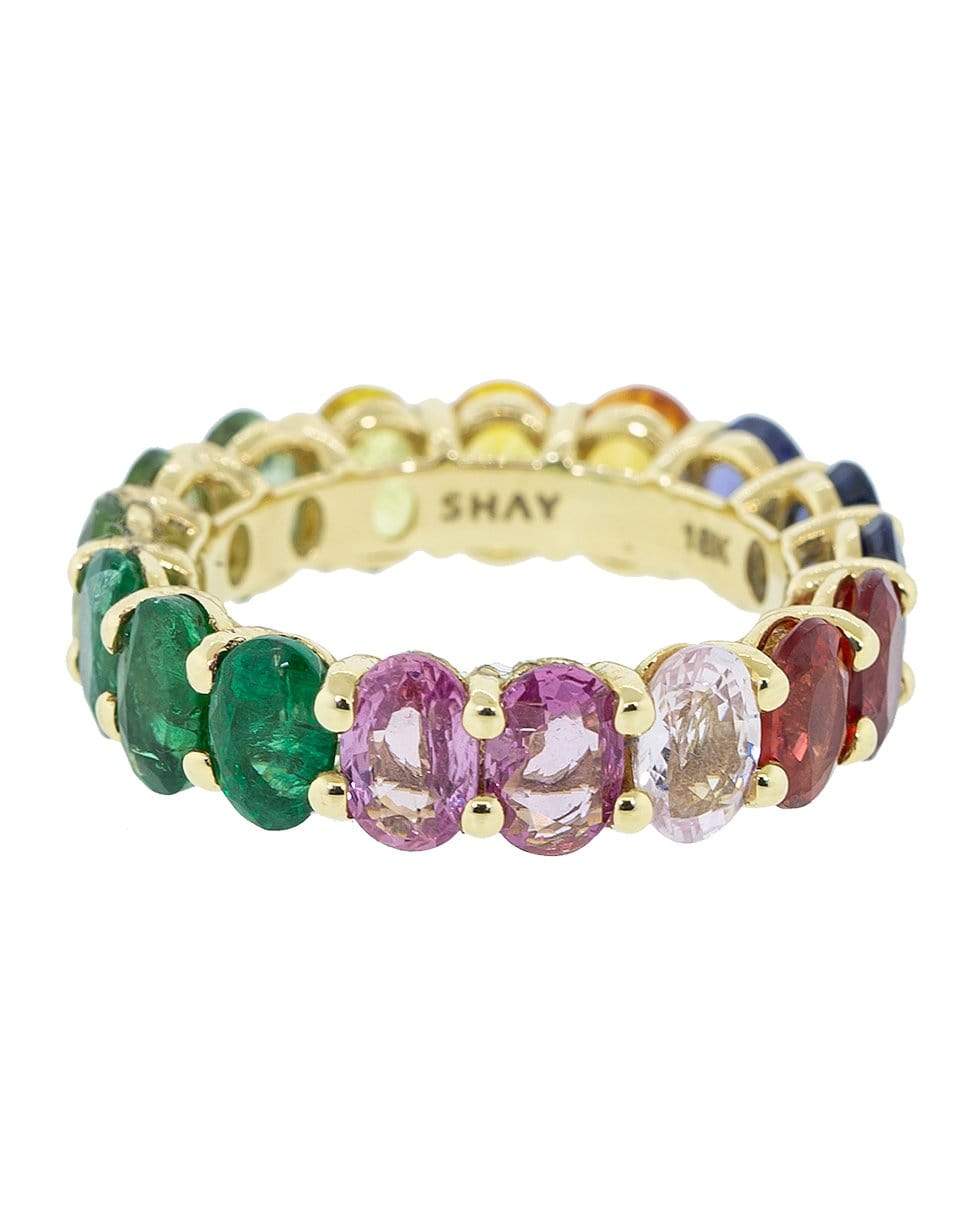 SHAY JEWELRY-Oval Rainbow Eternity Band-YELLOW GOLD