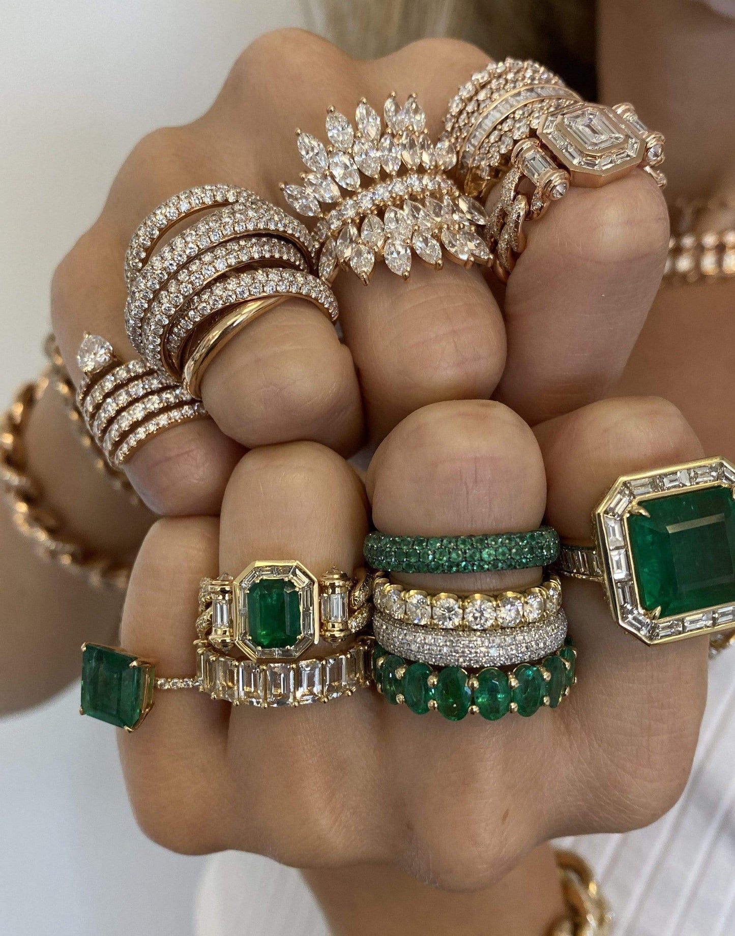 SHAY JEWELRY-Emerald Halo Ring-YELLOW GOLD