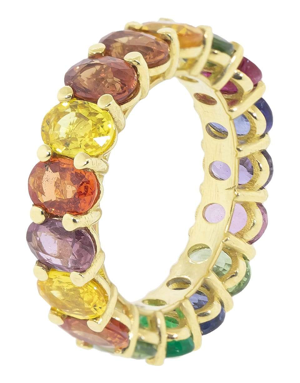 SHAY JEWELRY-Oval Rainbow Eternity Band-YELLOW GOLD