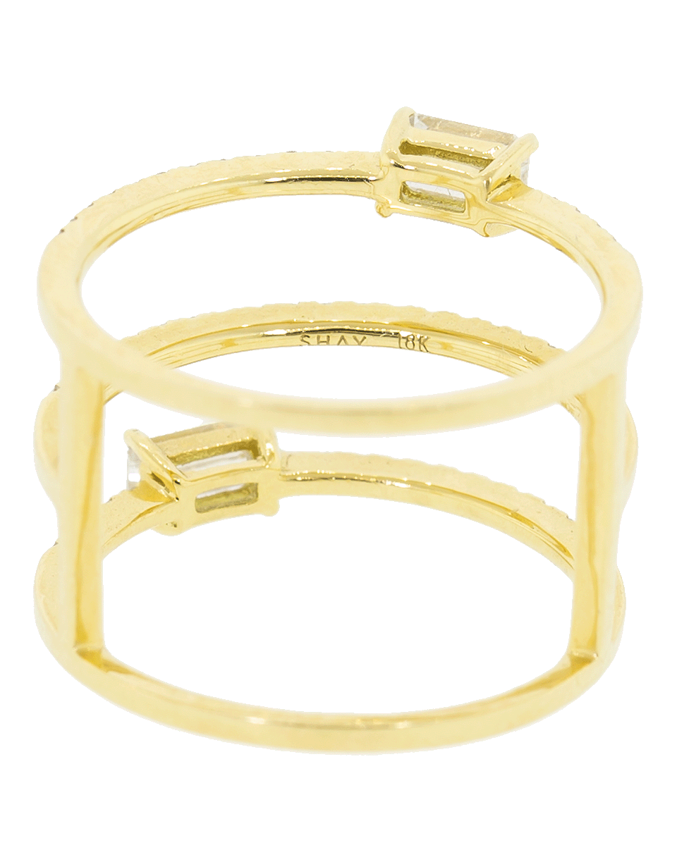 SHAY JEWELRY-Stacked Pave Double Baguette Ring-YELLOW GOLD