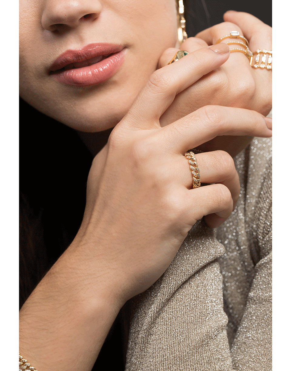 SHAY JEWELRY-Stacked Pave Double Baguette Ring-YELLOW GOLD