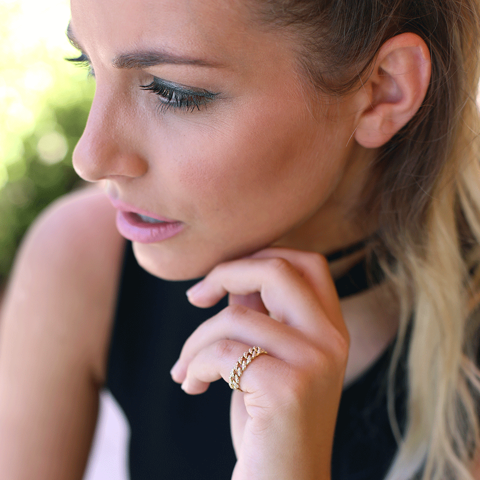 SHAY JEWELRY-Pace Diamond Link Ring-YELLOW GOLD