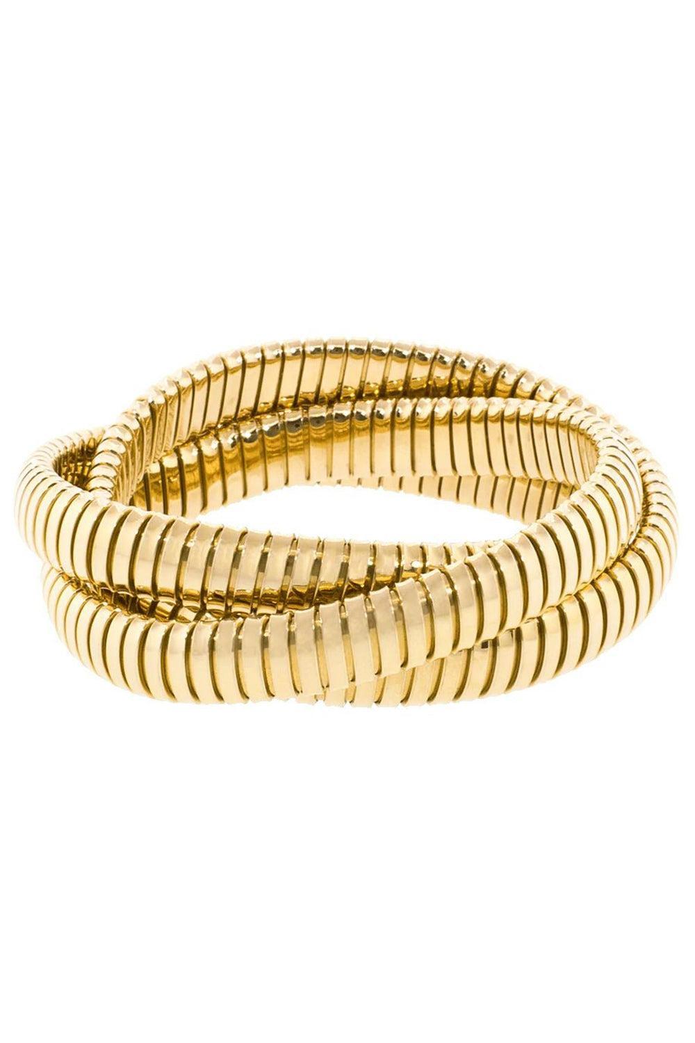 Three Band Rolling Bracelet 9mm-YELLOW GOLD-16.5-JEWELRYFINE JEWELBRACELET O-SIDNEY GARBER