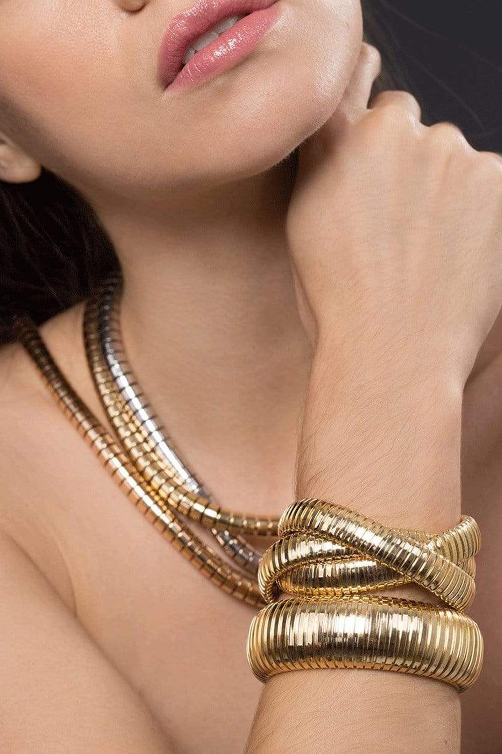 Domed Cuff Bracelet-YELLOW GOLD-JEWELRYFINE JEWELBRACELET O-SIDNEY GARBER