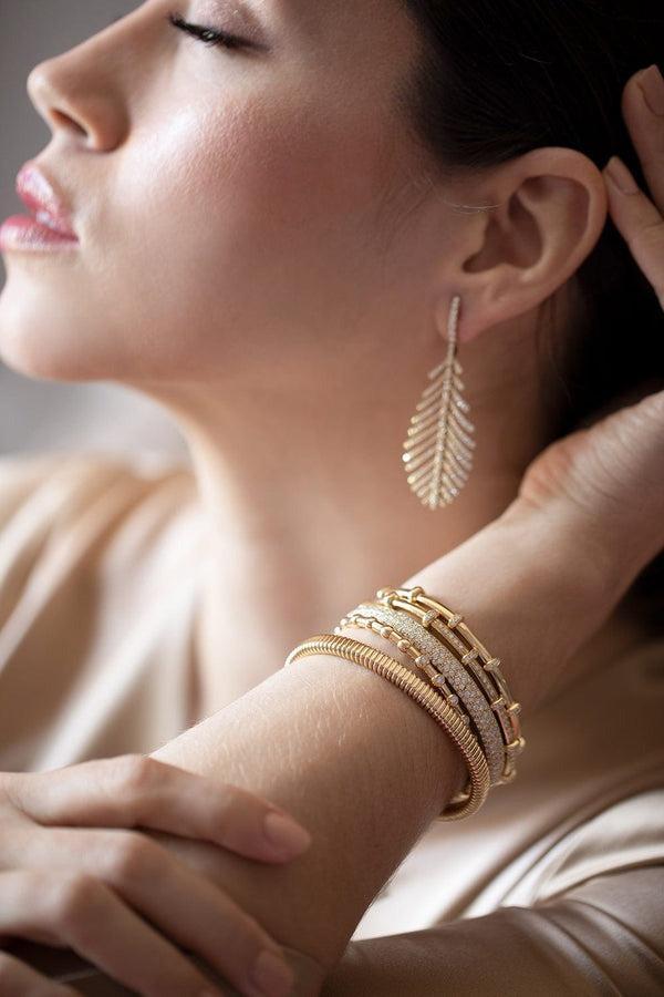 Diamond Spring Bracelet-YELLOW GOLD-JEWELRYFINE JEWELBRACELET O-SIDNEY GARBER