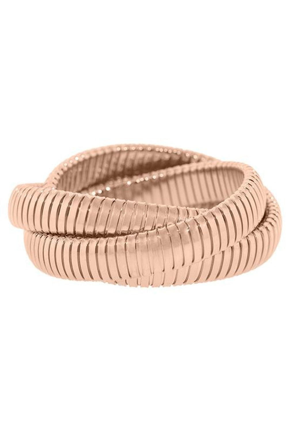 SIDNEY GARBER-12MM Rose Gold Three Band Rolling Bracelets-ROSE GOLD
