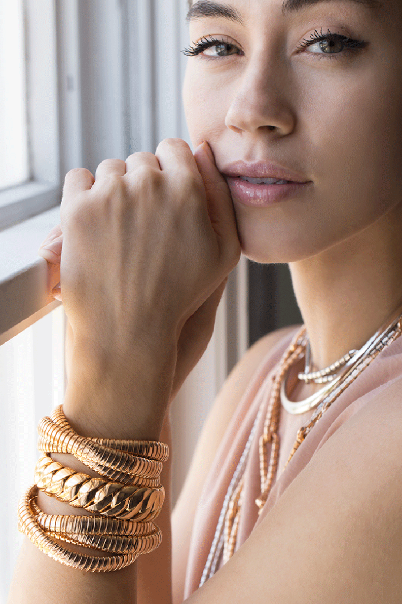 SIDNEY GARBER-9mm Rose Gold Rolling Band Bracelet-ROSE GOLD
