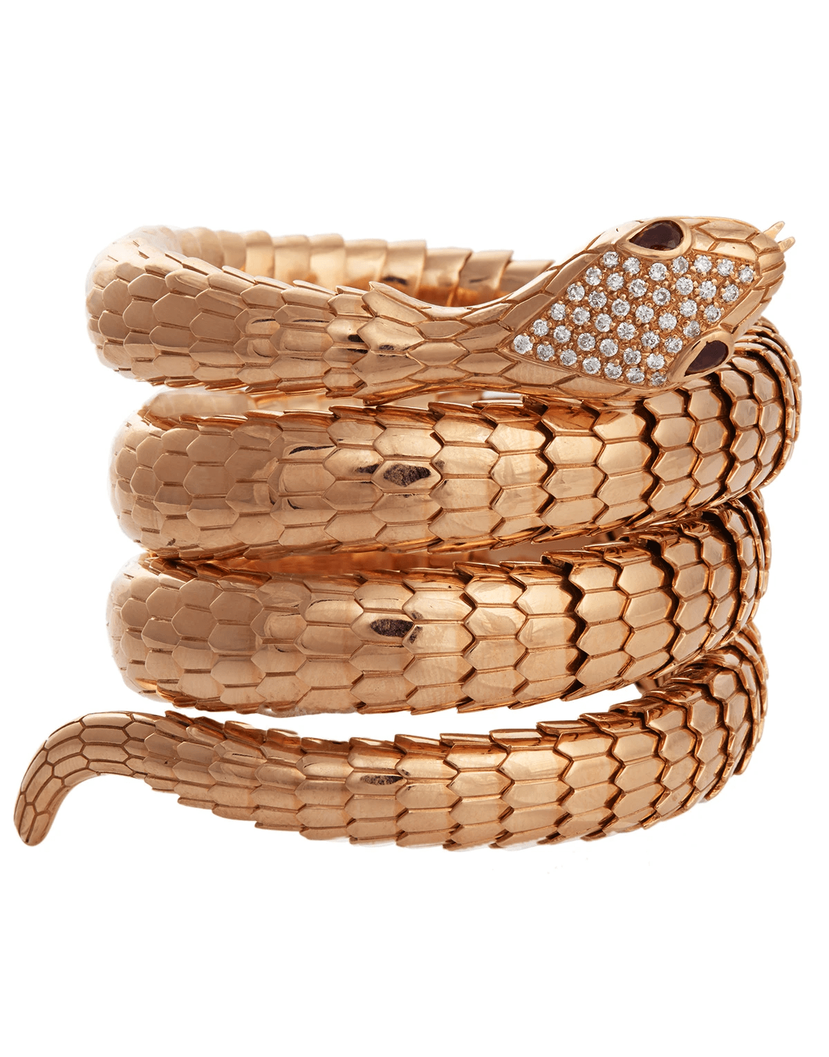 SIDNEY GARBER-Il Serpente Triple Coil Bracelet-ROSE GOLD
