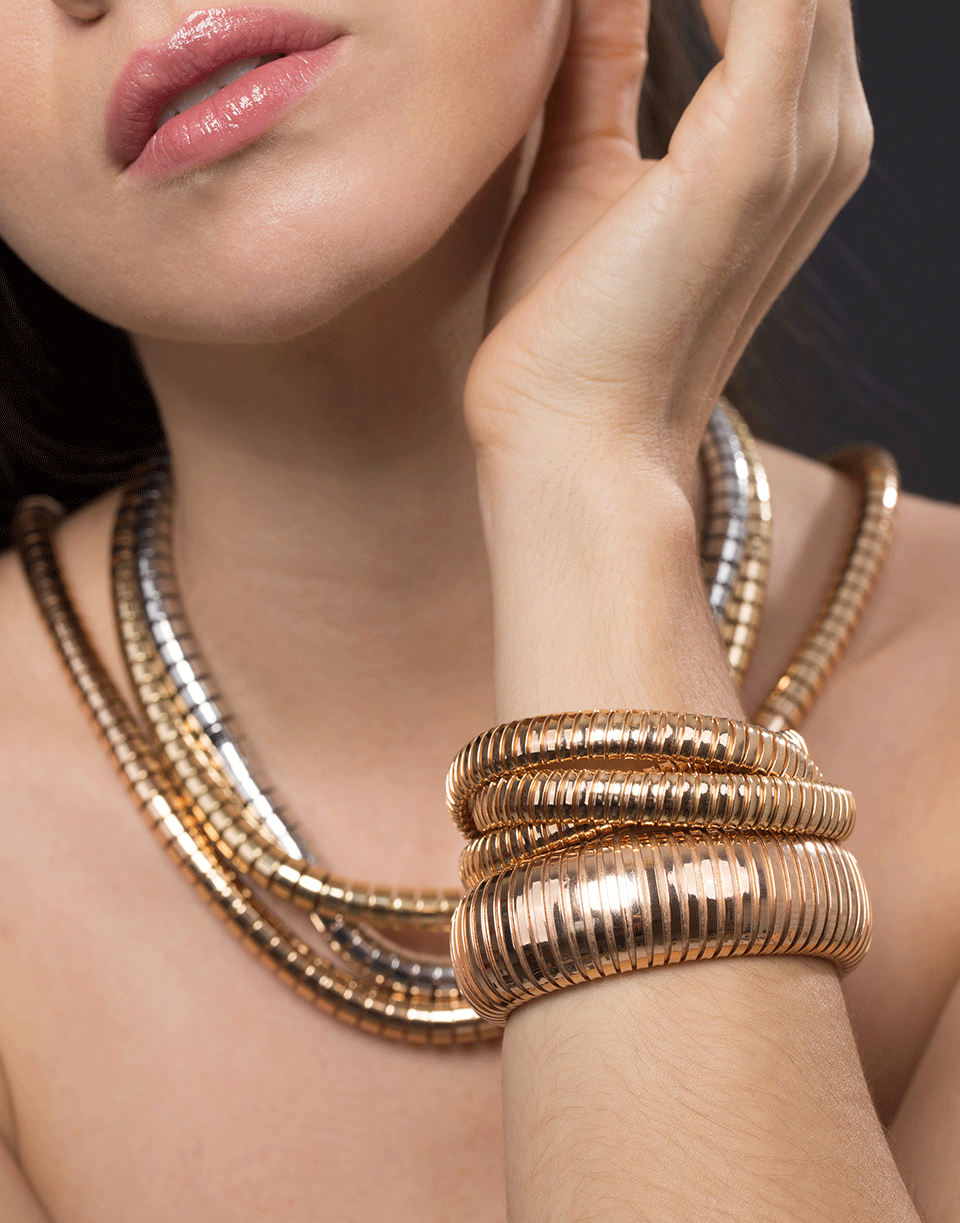 SIDNEY GARBER-Three Band Rolling Bracelet-ROSE GOLD