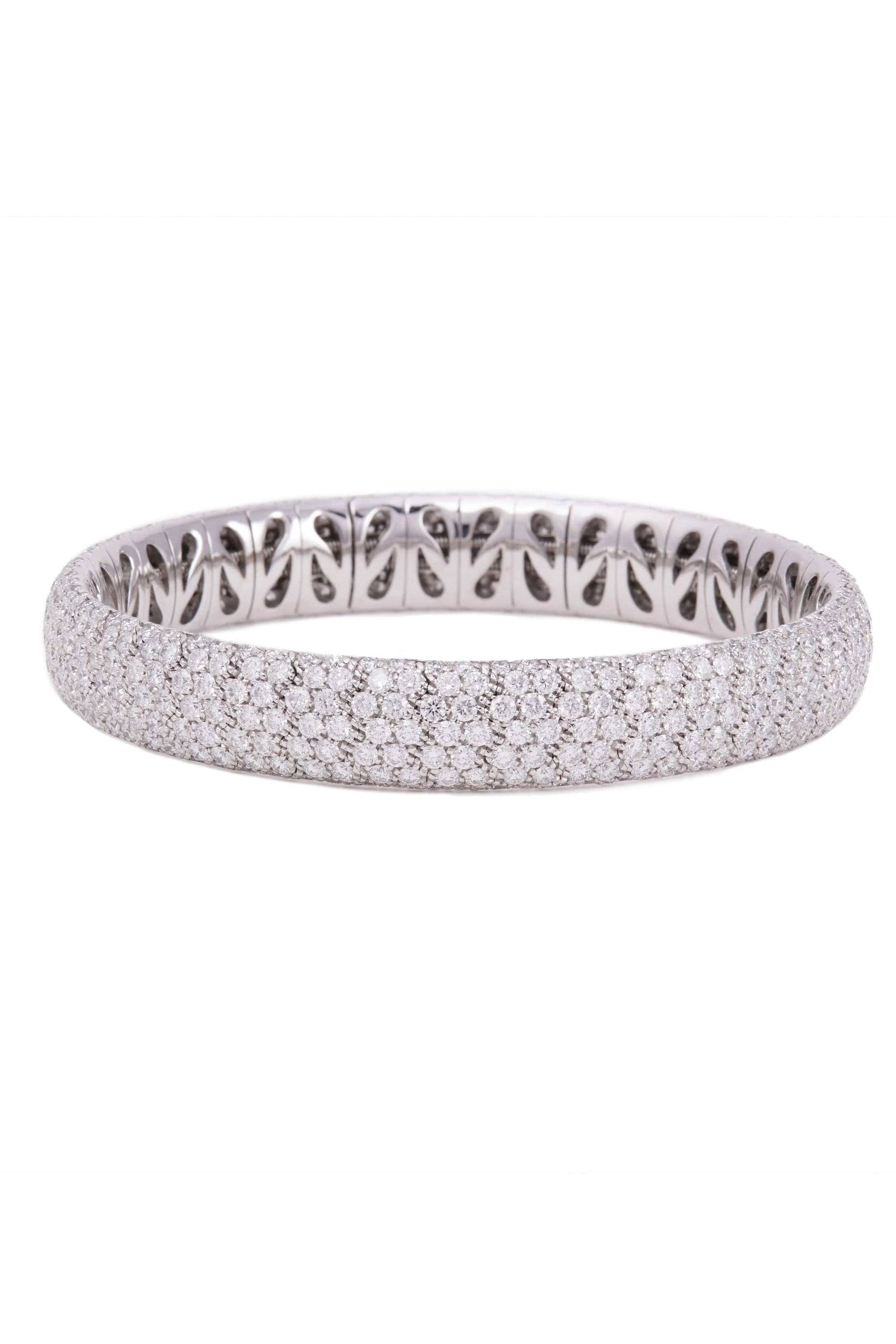 SIDNEY GARBER-Diamond Stretch Bracelet-WHITE GOLD