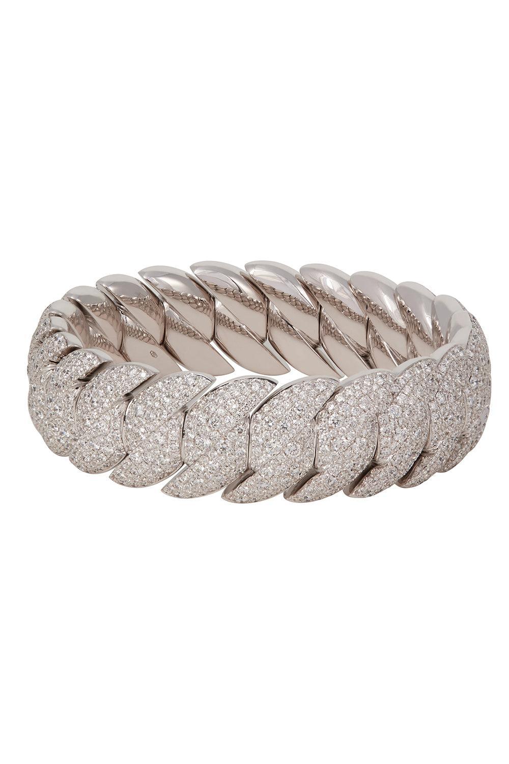 Diamond Stretch Wave Bracelet-WHITE GOLD-JEWELRYFINE JEWELBRACELET O-SIDNEY GARBER