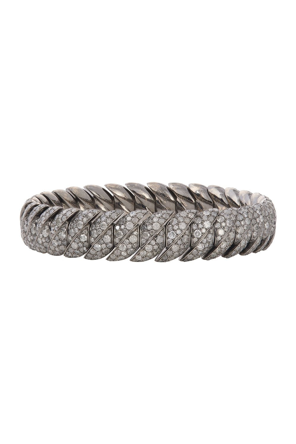 SIDNEY GARBER-Grey Diamond Wave Bracelet - 17cm - White Gold-WHITE GOLD