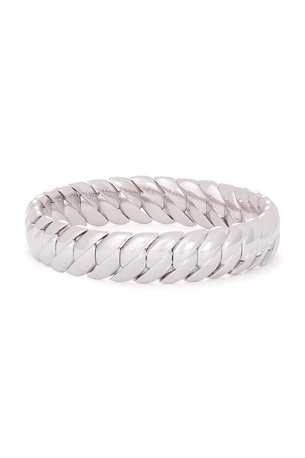SIDNEY GARBER-Skinny Wave Bracelet - 17cm - White Gold-WHITE GOLD