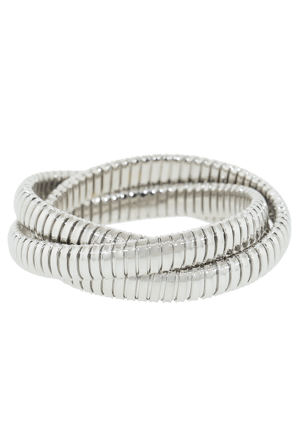 SIDNEY GARBER-Three Band Rolling Bracelet-WHITE GOLD