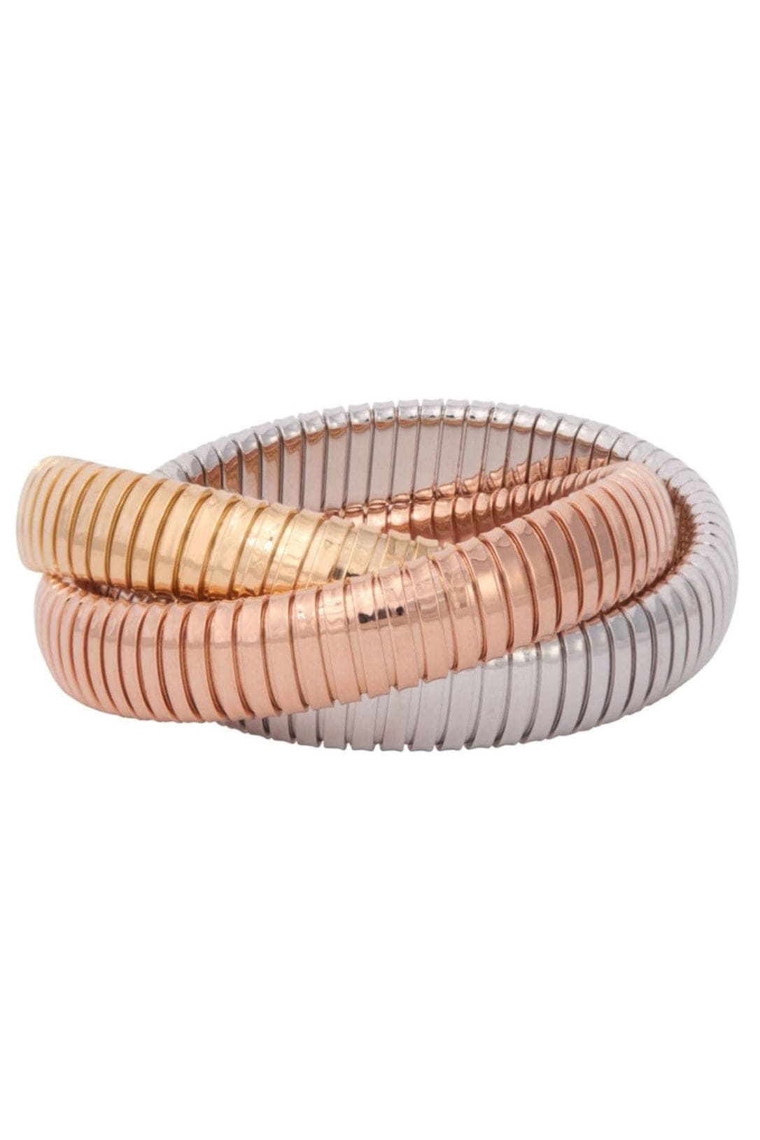 SIDNEY GARBER-12mm Tri Color Rolling Bracelet - 16.5cm-YELLOW GOLD