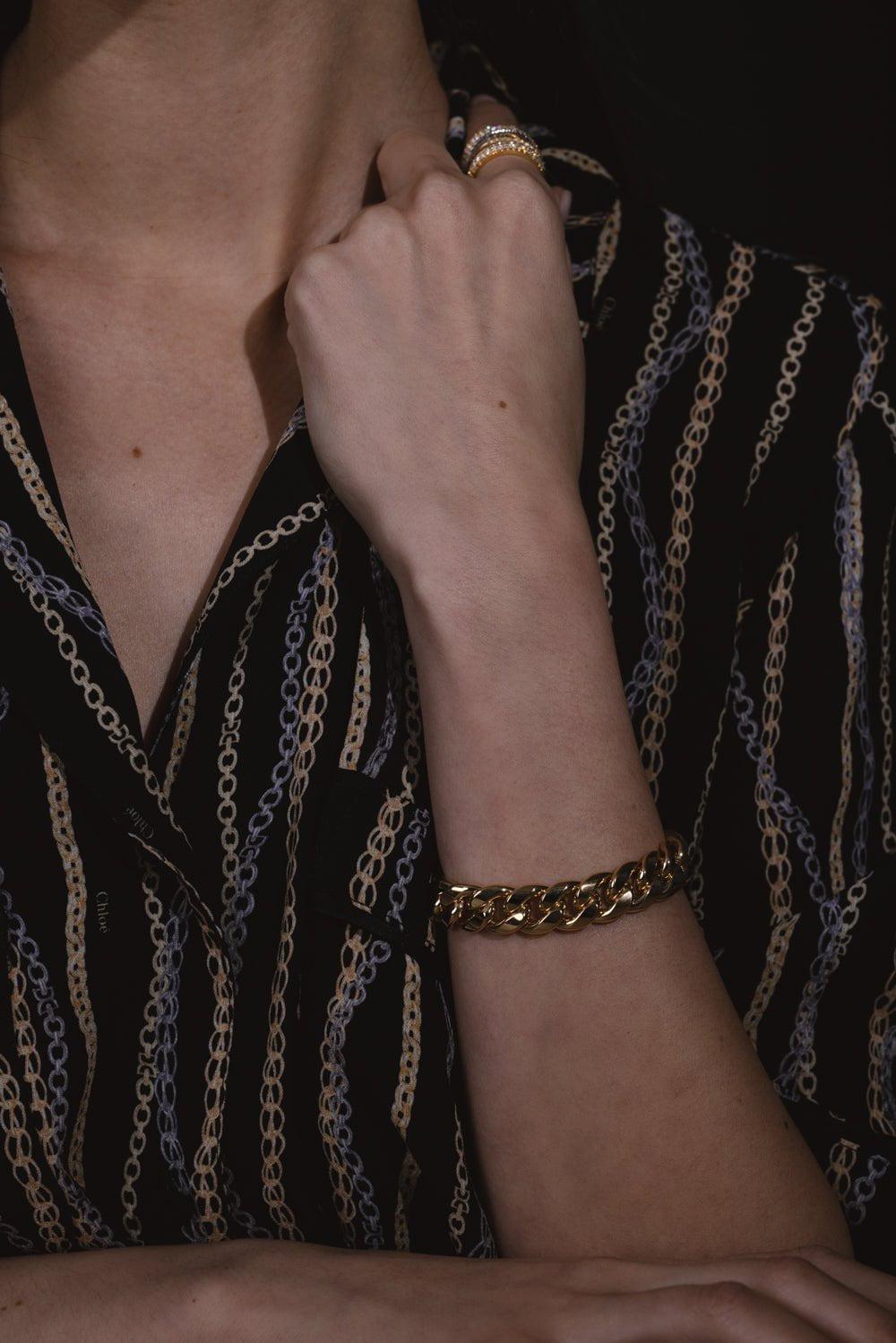 SIDNEY GARBER-Curb Chain Bracelet - 17cm - Yellow Gold-YELLOW GOLD
