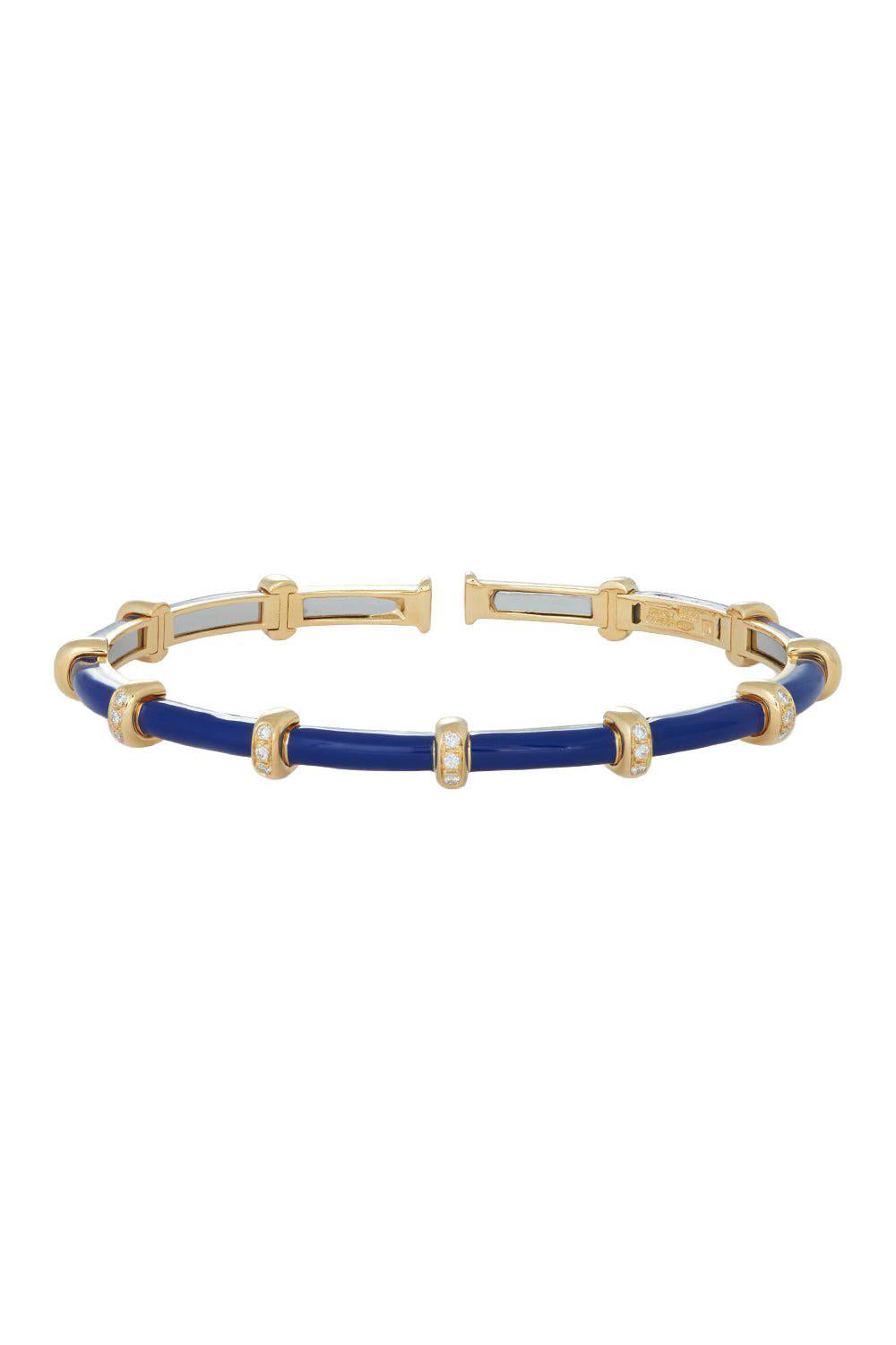 Blue Enamel Carly Bracelet-YELLOW GOLD-JEWELRYFINE JEWELBRACELET O-SIDNEY GARBER