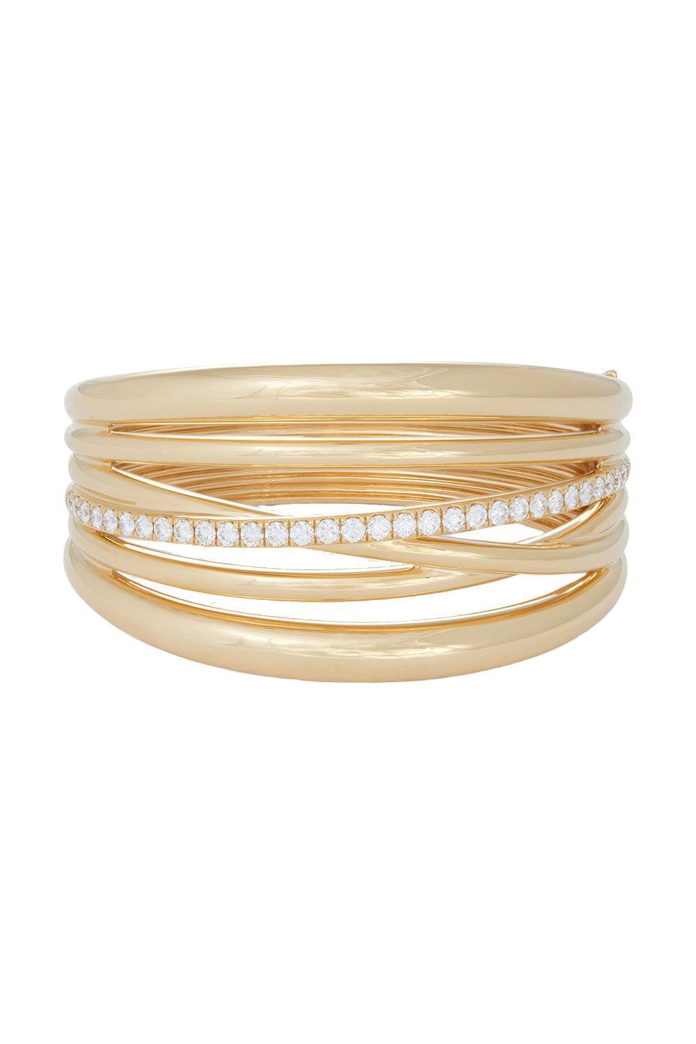 Diamond Accent Scribble Bracelet-YELLOW GOLD-JEWELRYFINE JEWELBRACELET O-SIDNEY GARBER