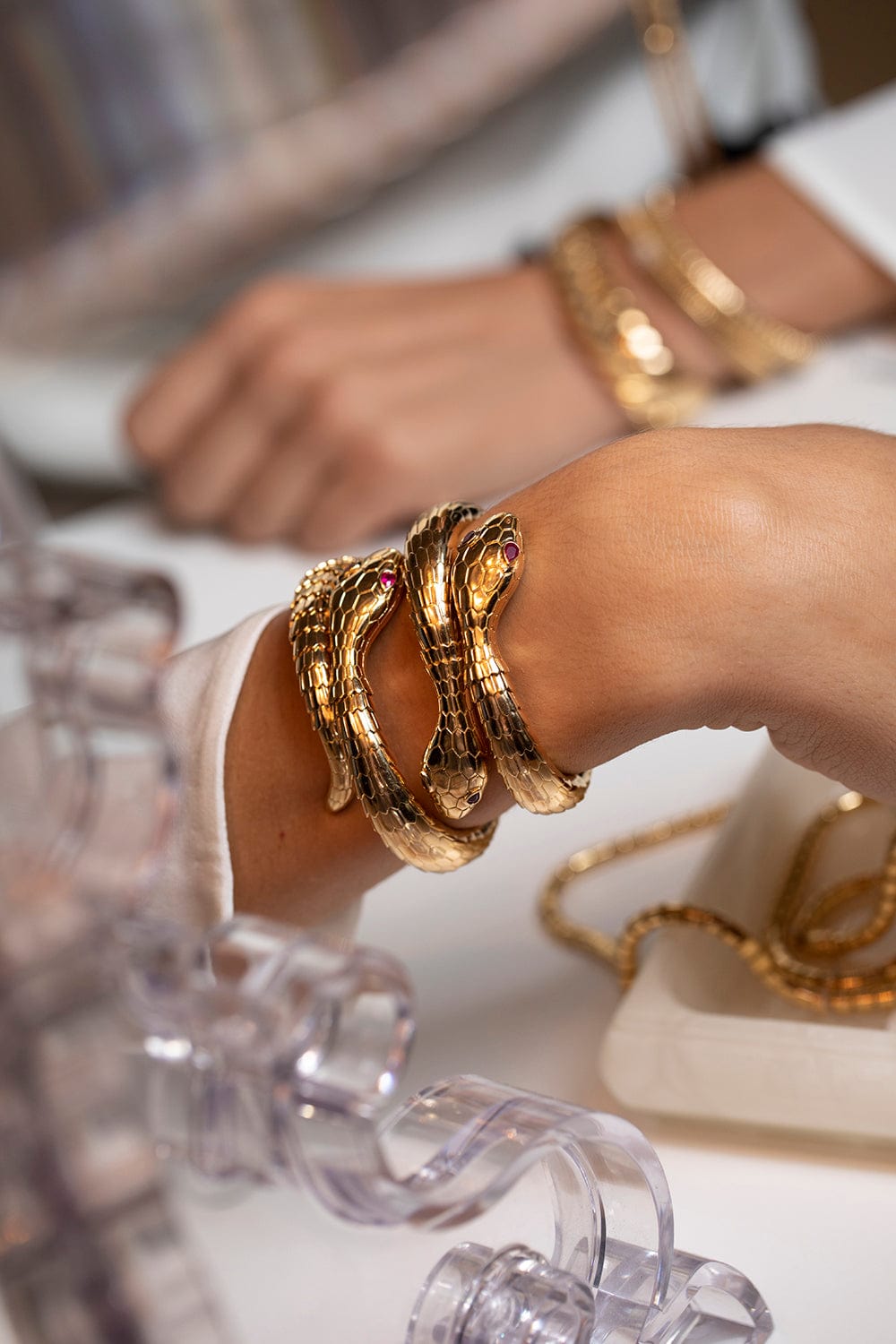 SIDNEY GARBER-Il Serpente Wrap Bracelet-YELLOW GOLD