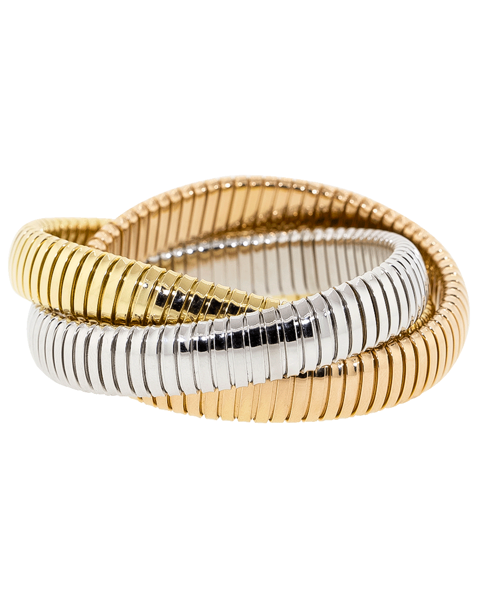 SIDNEY GARBER-Three Band Tri-Color Rolling Bracelet-YELLOW GOLD