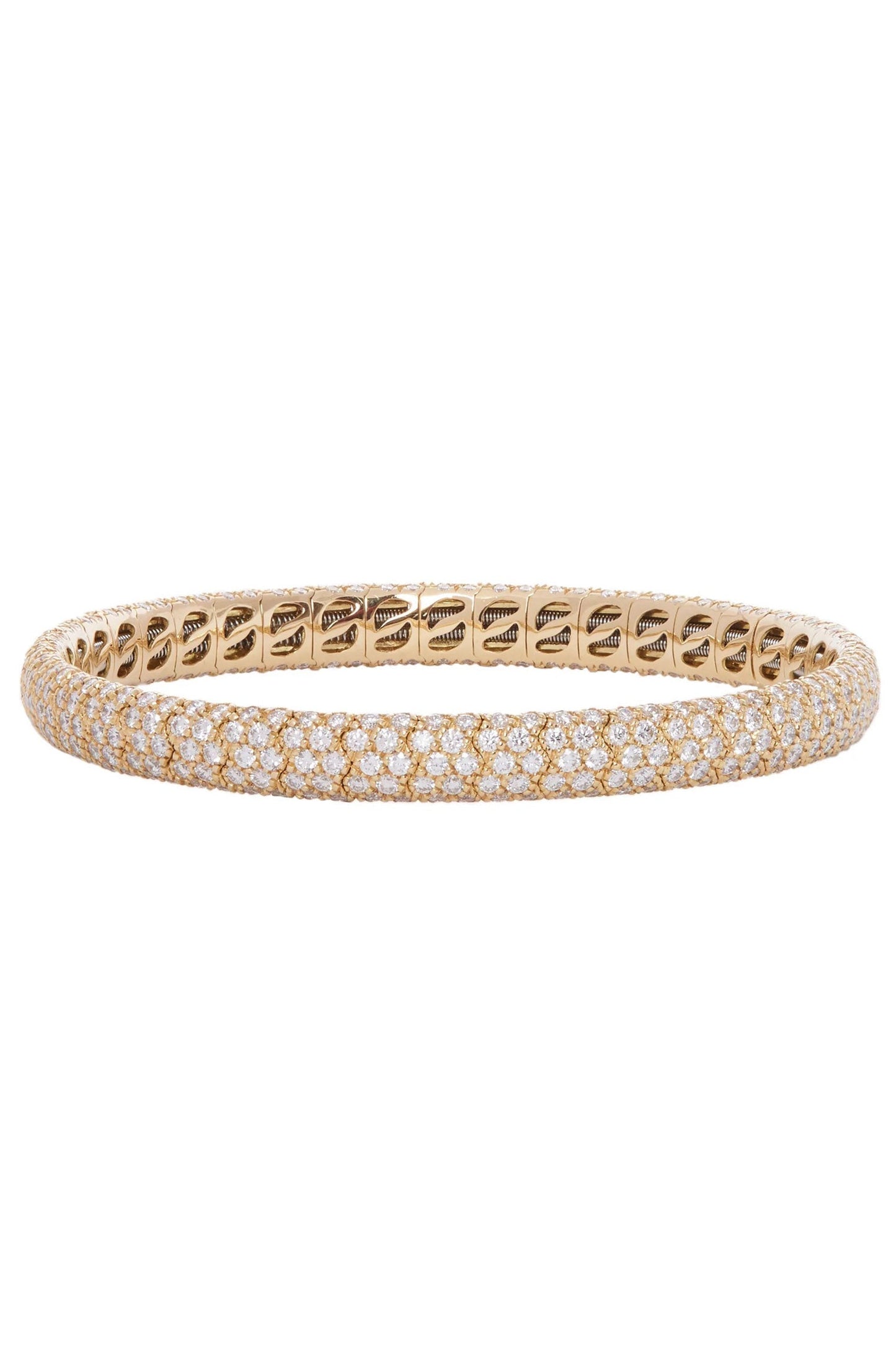 SIDNEY GARBER-Narrow Diamond Stretch Bracelet-YELLOW GOLD