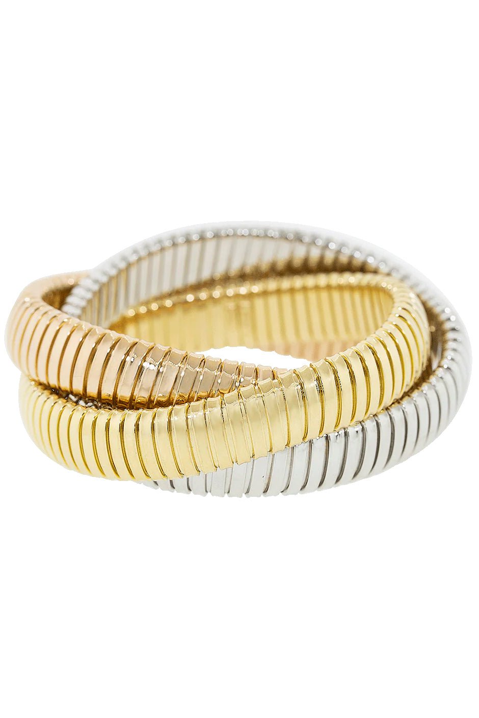 SIDNEY GARBER-Tri-Color Rolling Band Bracelet-YELLOW GOLD