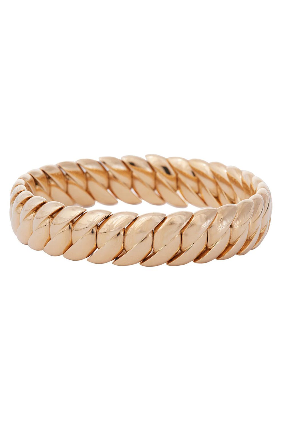 SIDNEY GARBER-Skinny Wave Stretch Bracelet-YELLOW GOLD