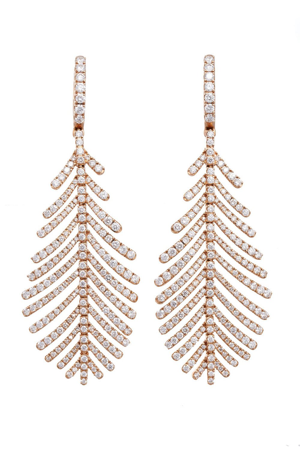 SIDNEY GARBER-Plume Diamond Earrings-ROSE GOLD