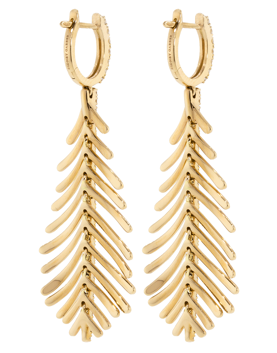 SIDNEY GARBER-Plume Diamond Spine Earrings-ROSE GOLD