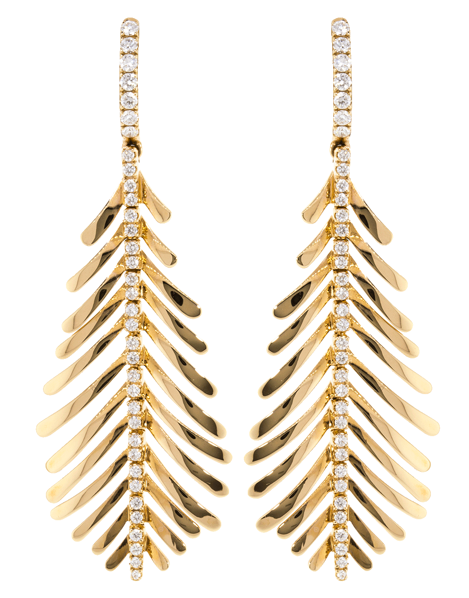 SIDNEY GARBER-Plume Diamond Spine Earrings-ROSE GOLD