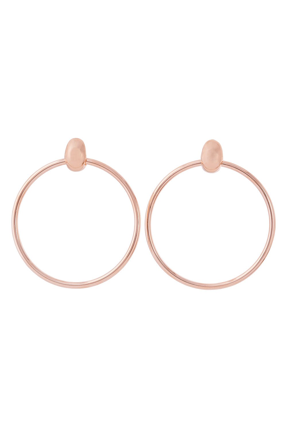SIDNEY GARBER-Round Door Knocker Hoop Earrings-ROSE GOLD