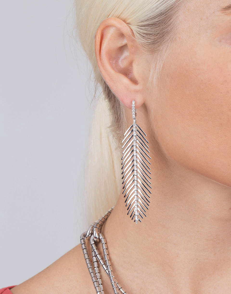 SIDNEY GARBER-Feathers That Move Diamond Earrings - White Gold-WHITE GOLD